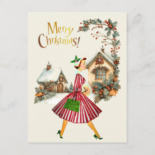 Señora vintage de Navidad de 1950  