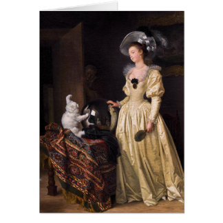 Señora y gato blanco
