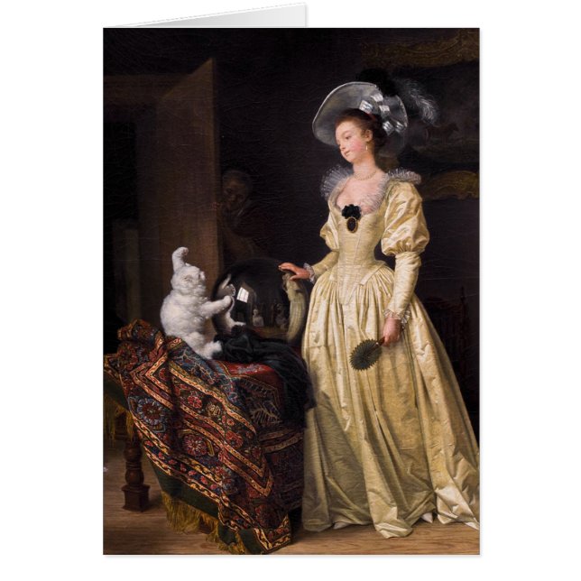 Señora y gato blanco (Frente)