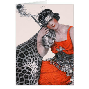 Señora y leopardo