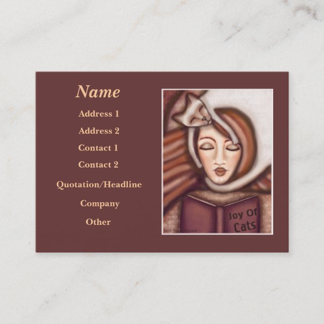 Señora y su tarjeta de visita del gato siamés (Anverso)