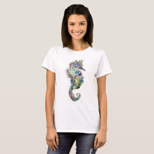 Señoras camiseta, Seahorse, camiseta del Seahorse