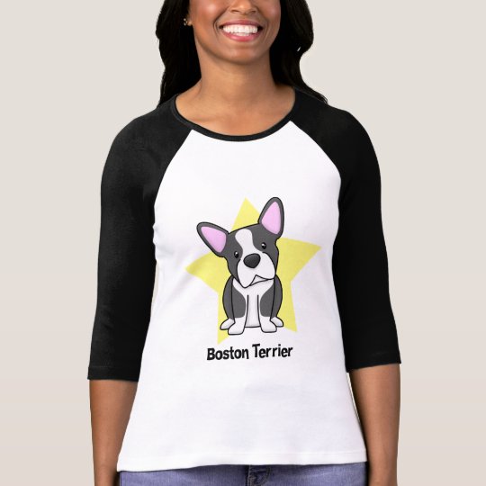 Señoras de Boston Terrier de la estrella de Kawaii Camiseta