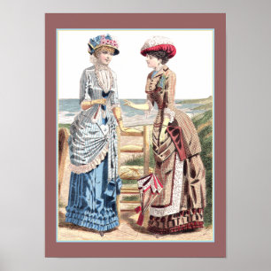 Señoras del Victorian en la impresión vieja de la