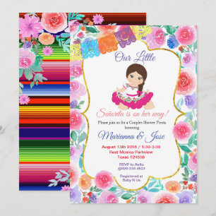 Senorita Fiesta Pareja Ducha Invitación a fiesta