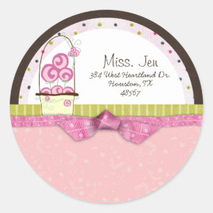 Señorita. Jen Basket Mailing Label Pegatinas