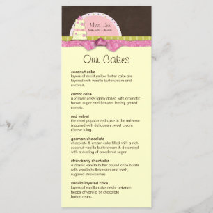 Señorita. Jen Menu Rack Cards