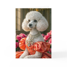 Señorita Lady  Tarjeta en Blanco Caniche