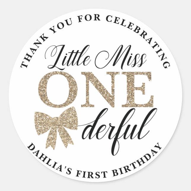 Señorita Pegatinas maravillosos, negro y oro (Anverso)