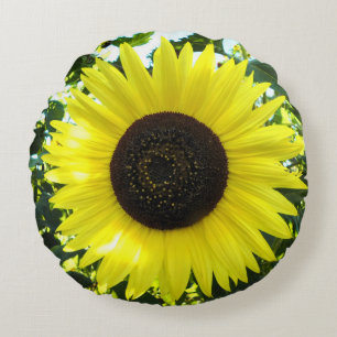 Sensación de girasol Almohada redonda