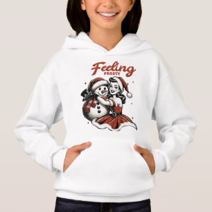 Sensación de hoodie helada - Chica retro y muñeco 