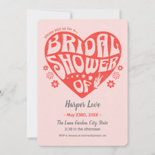 Sensación Groovy Retro Invitación a ducha de novia