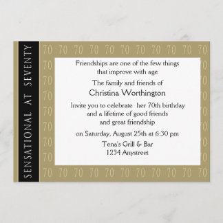 Sensacional en la invitación de 70 fiestas