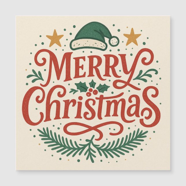 Sensational Merry Christmas typography card (Anverso)