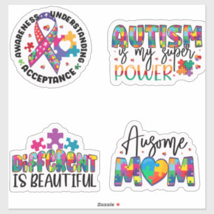 Sensibilización sobre el autismo Hojas de Pegatina