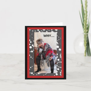 Sentado con humor TODAVÍA en una tarjeta de bicicl