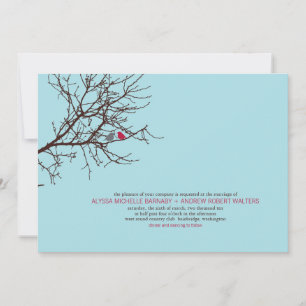 Sentado en una invitación de matrimonio de árbol