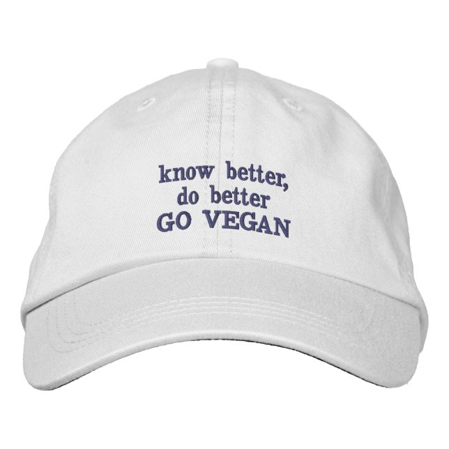 Sepa mejor, mejore, vaya gorra del vegano (Anverso)