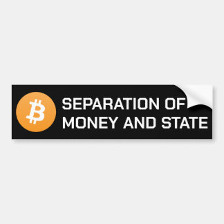 Separación de Bitcoin de dinero y pegatina de para