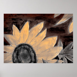 Sepia Aceite de girasol pintura arte moderno fino