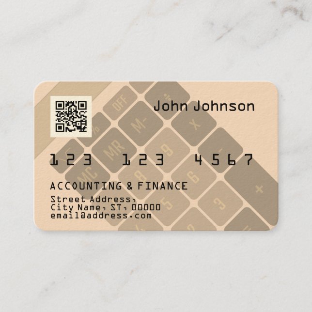 Sepia calculadora de aspecto falso de tarjeta de c (Anverso)