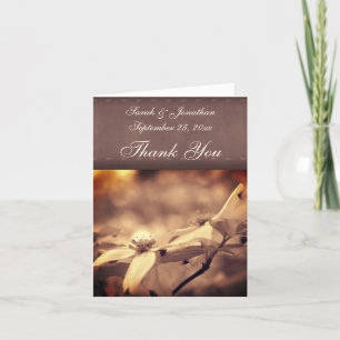 Sepia Dogwood Flower Boda Gracias Tarjeta