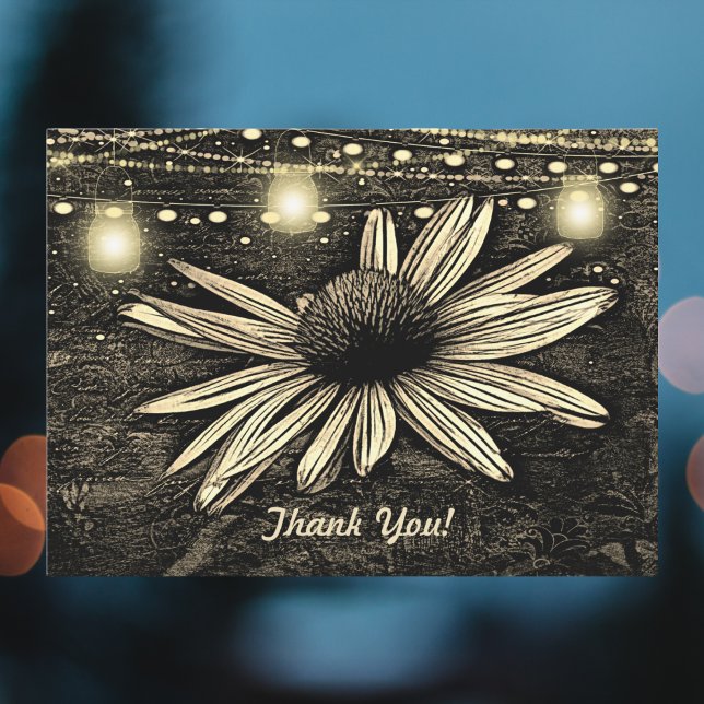 Sepia Ton Coneflower bajo Jar Lights (Subido por el creador)