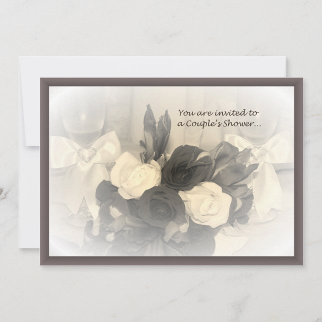 Sepia Winglasses y la invitación del par de las (Anverso)