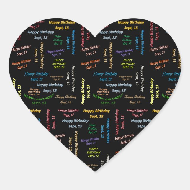 Septiembre, 13 Pegatina de cumpleaños (Anverso)