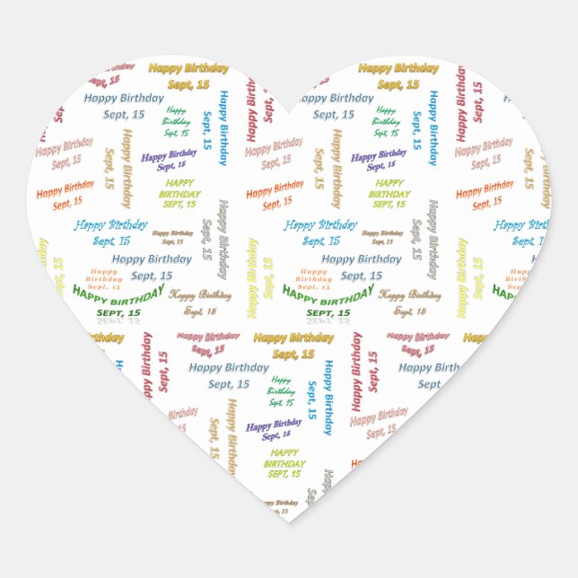 Septiembre, 15 Pegatina de cumpleaños (Anverso)