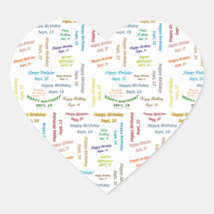 Septiembre, 15 Pegatina de cumpleaños