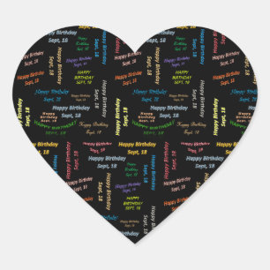 Septiembre, 18 Pegatina de cumpleaños