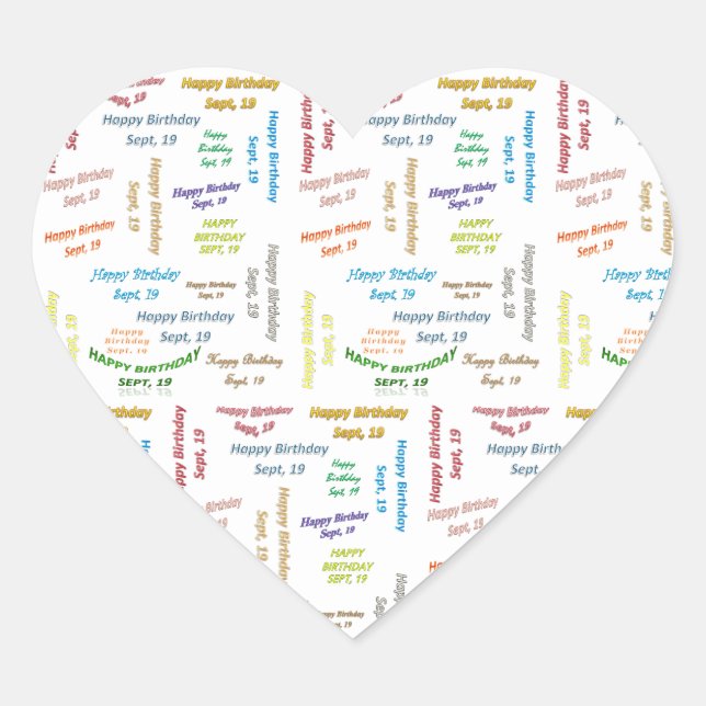 Septiembre, 19 Pegatina de cumpleaños (Anverso)