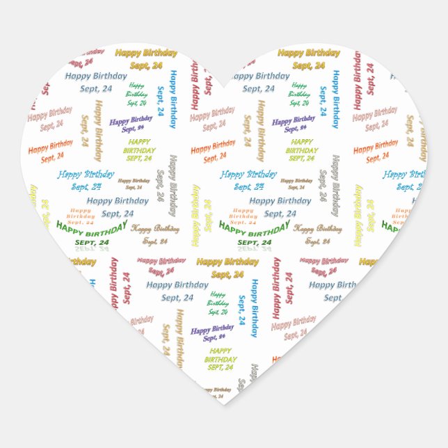 Septiembre, 24 Pegatina de cumpleaños (Anverso)