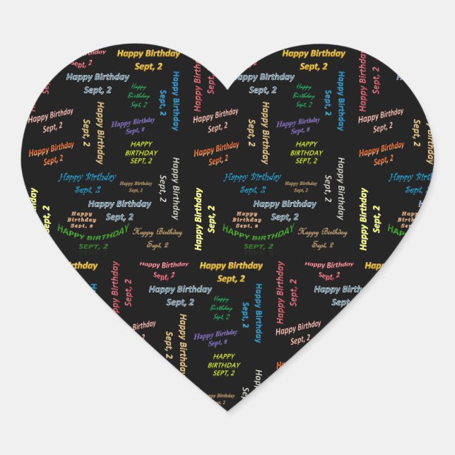 Septiembre, 2 Pegatina de cumpleaños (Anverso)
