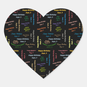 Septiembre, 3 Pegatina de cumpleaños