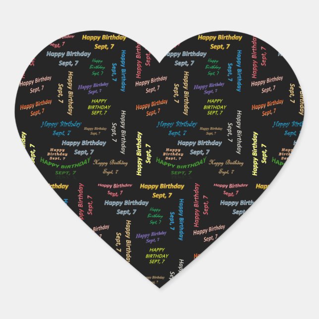 Septiembre, 7 Pegatina de cumpleaños (Anverso)