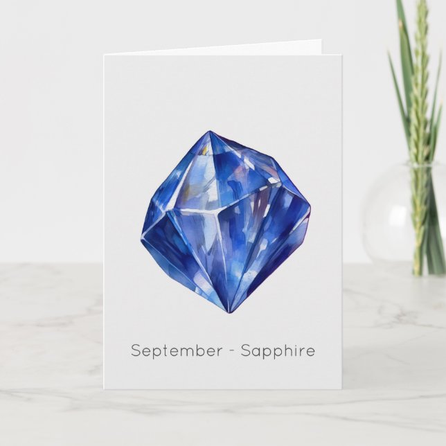 Septiembre Birthstone Sapphire Tarjeta de Cumpleañ (Anverso)