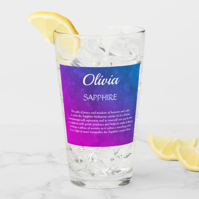 Septiembre Diseño de Birthstone Sapphire  (Anverso (hielo))