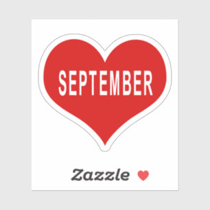 SEPTIEMBRE Pegatina de Vinyl del corazón de amor r