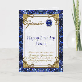 Septiembre Tarjeta de cumpleaños Sapphire Birthsto