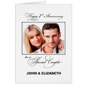 Séptimo Aniversario Boda Nombre/Foto Personalizado