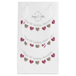 Séptimo aniversario de boda de lana pequeña bolsa