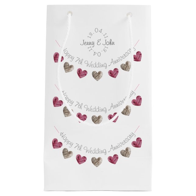 Séptimo aniversario de boda de lana pequeña bolsa  (Anverso)