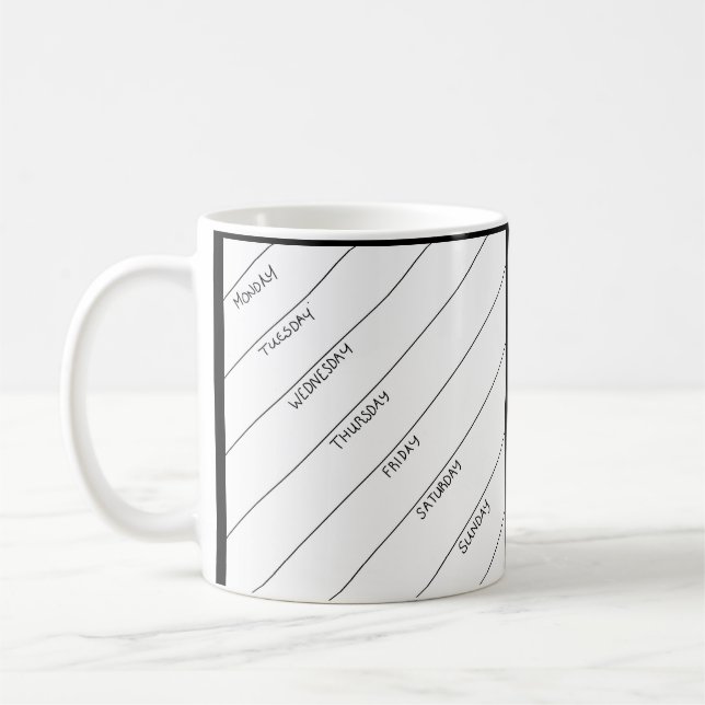Seque la taza diaria del planificador del borrado (Izquierda)