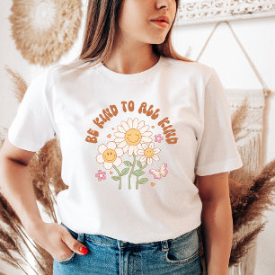 Ser amable camiseta retro positividad buena vibrac