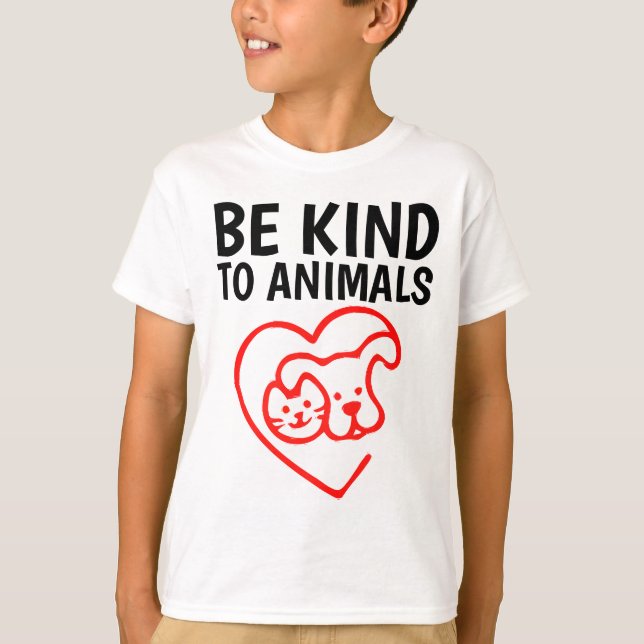 SER AMABLE CON LAS camisetas para niños ANIMALES (Anverso)