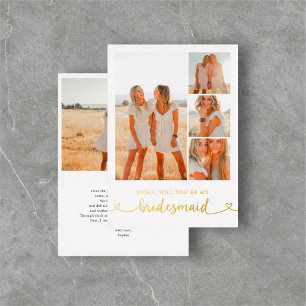 Ser Dama de Honor Tarjeta de Invitación con Foto B