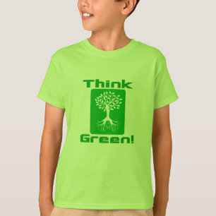 Ser eco-amigable   Pensar en camisetas verdes