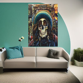 Ser feliz Skull | Poster de arte de IA